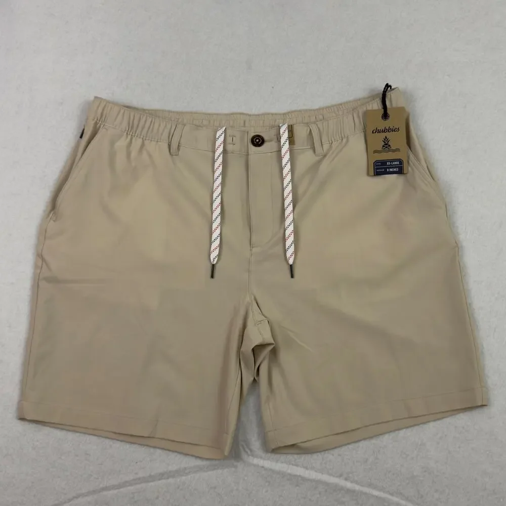 Chubbies Everywear Shorts Men’s XXL Khaki Khakinators 8” Inseam Stretch Golf NWT